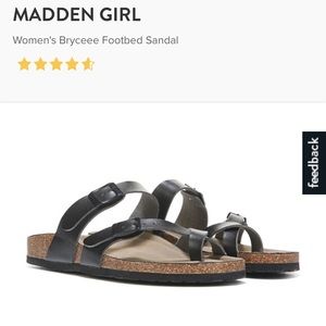Madden Girl Brycee sandals, black 8.5, NWT